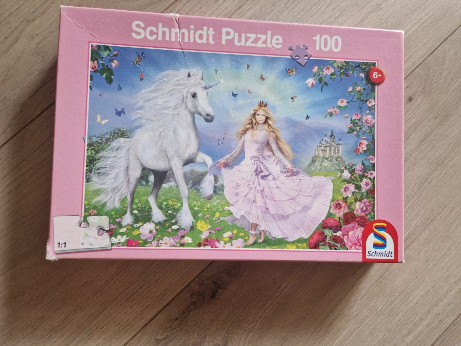 Schmidt Puzzle 100 stukjes Eenhoorn en Prinses, Ophalen of Verzenden, Meer dan 50 stukjes, Gebruikt, 6 jaar of ouder