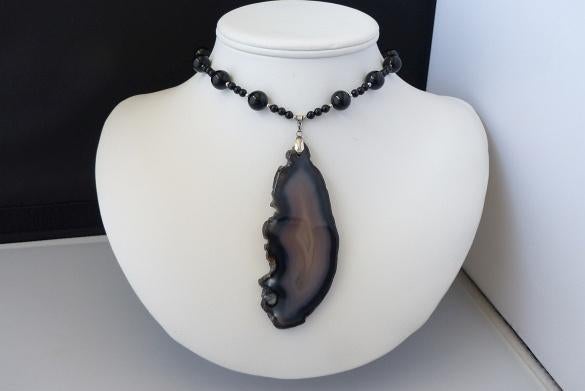 ONYX ketting/oorhanger, Verzenden, Zwart, Nieuw, Verstelbaar
