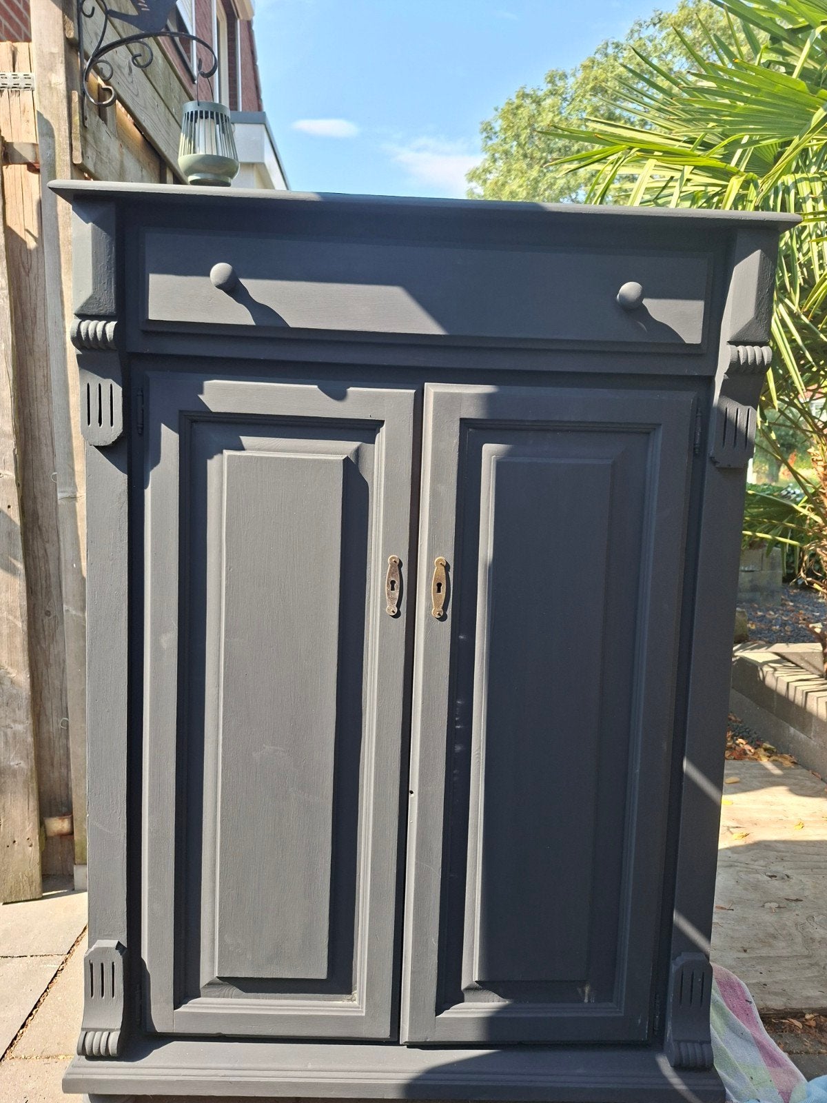 Gerestylde Meidenkast - Donkergrijs - Landelijk/Brocante, Huis en Inrichting, Kasten | Dressoirs, Ophalen of Verzenden