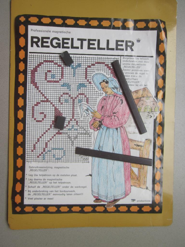 Regelteller, metalen plaat met diverse magneetjes, Ophalen of Verzenden, Gebruikt, Handborduren, Onderdeel of Toebehoren