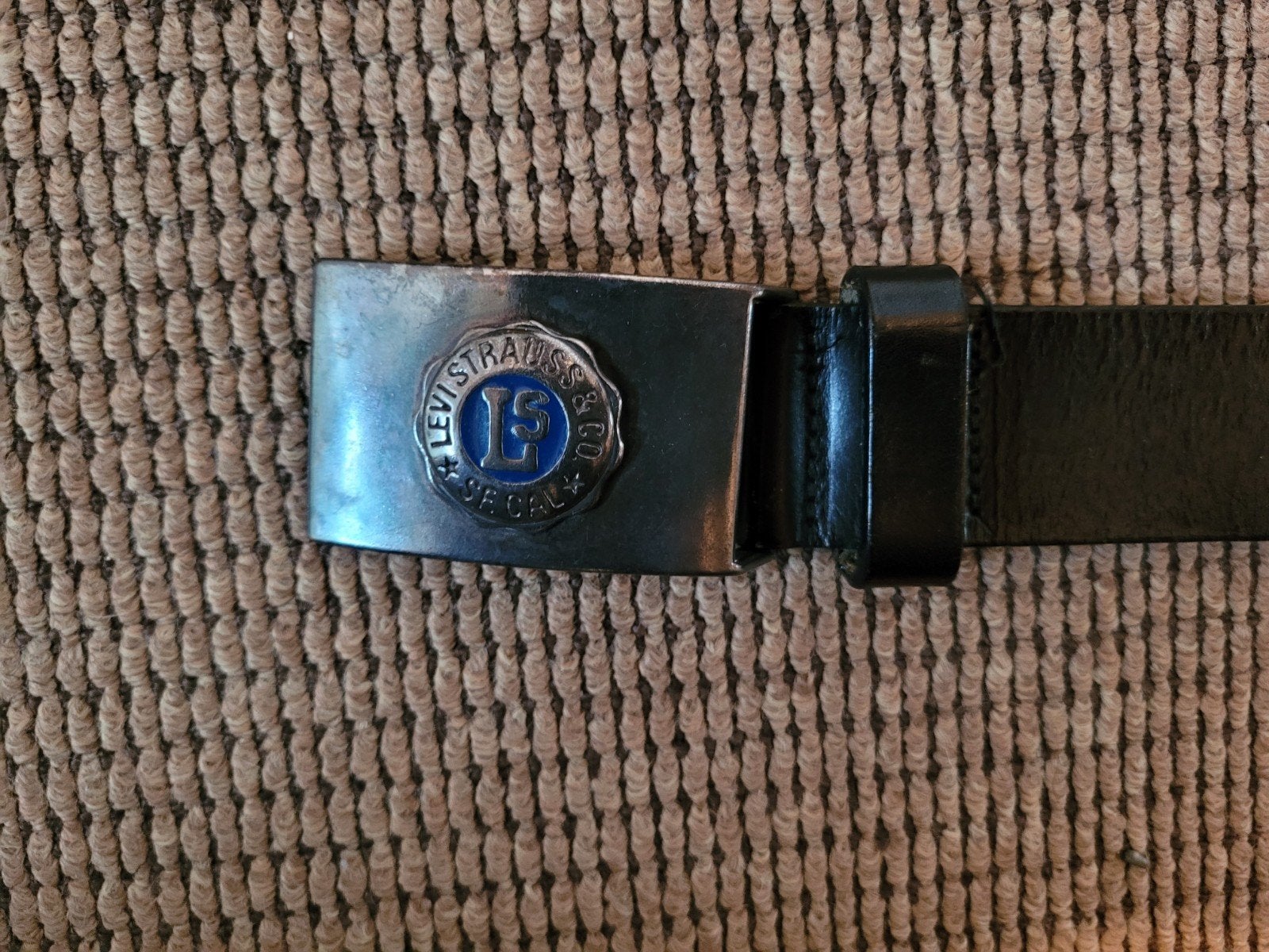 Zwarte Levi's vintage lederen riem lengte 85, 80 tot 90 cm, 3 tot 5 cm, Verzenden, Heupriem