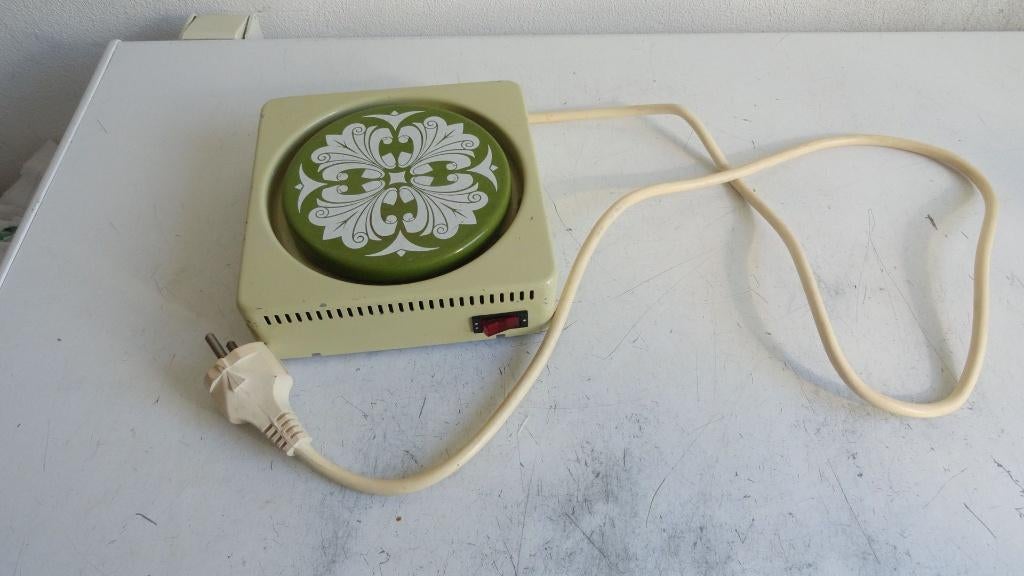 Warmhoudplaatje, elektrisch, ouderwets Daalderop, groen, Ophalen of Verzenden
