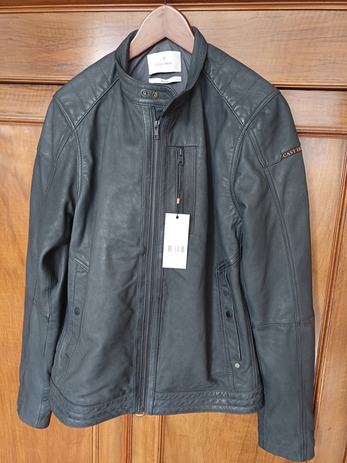 nieuwe  leren jas  merk cast iron van pme, Ophalen of Verzenden, Nieuw, Maat 56/58 (XL), Zwart