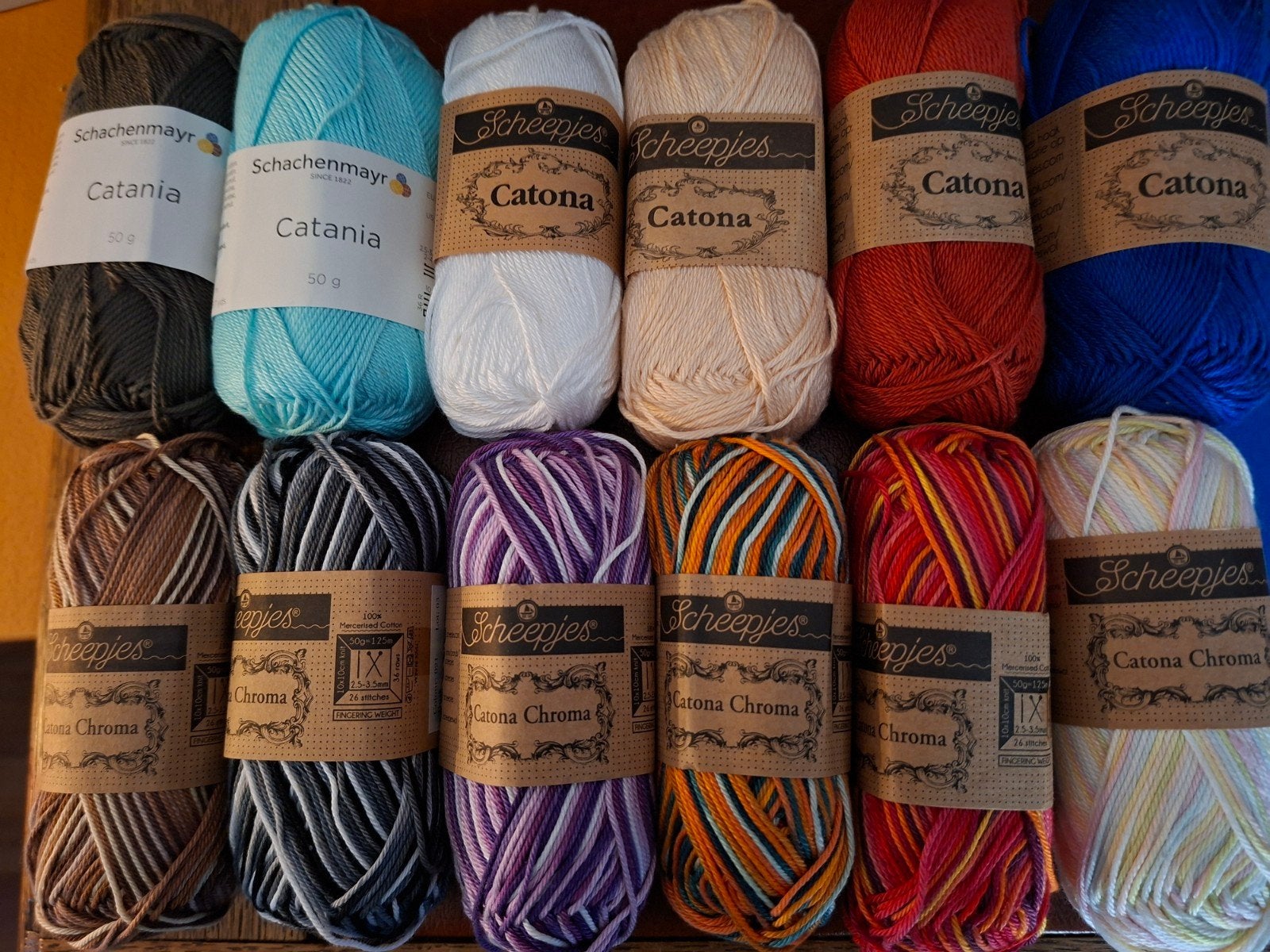 100% katoen 2 catania 4 catona effen en 6 catona chroma, Breien of Haken, Scheepjes en Schachenmayr, Nieuw, Ophalen of Verzenden