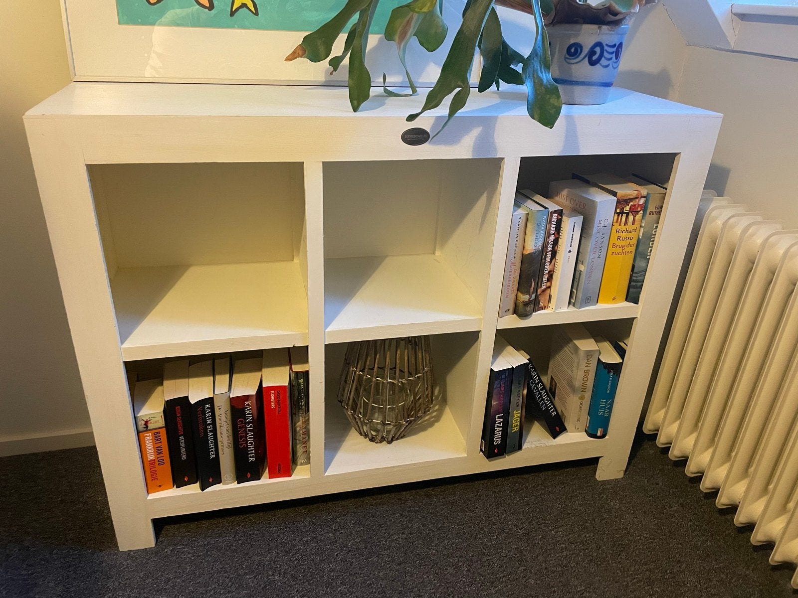 Riverdale Boekenkast/Kastje met 6 Vakken - Wit, Ophalen, Met plank(en), Gebruikt, 100 tot 150 cm