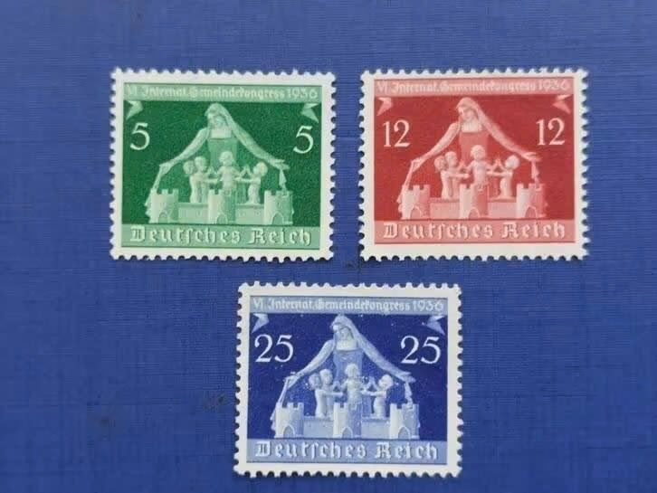 Postzegel Duitse Rijk 1936 PF 3 zegels Gemeenschapscongres, Ophalen of Verzenden, Duitse Keizerrijk, Postfris