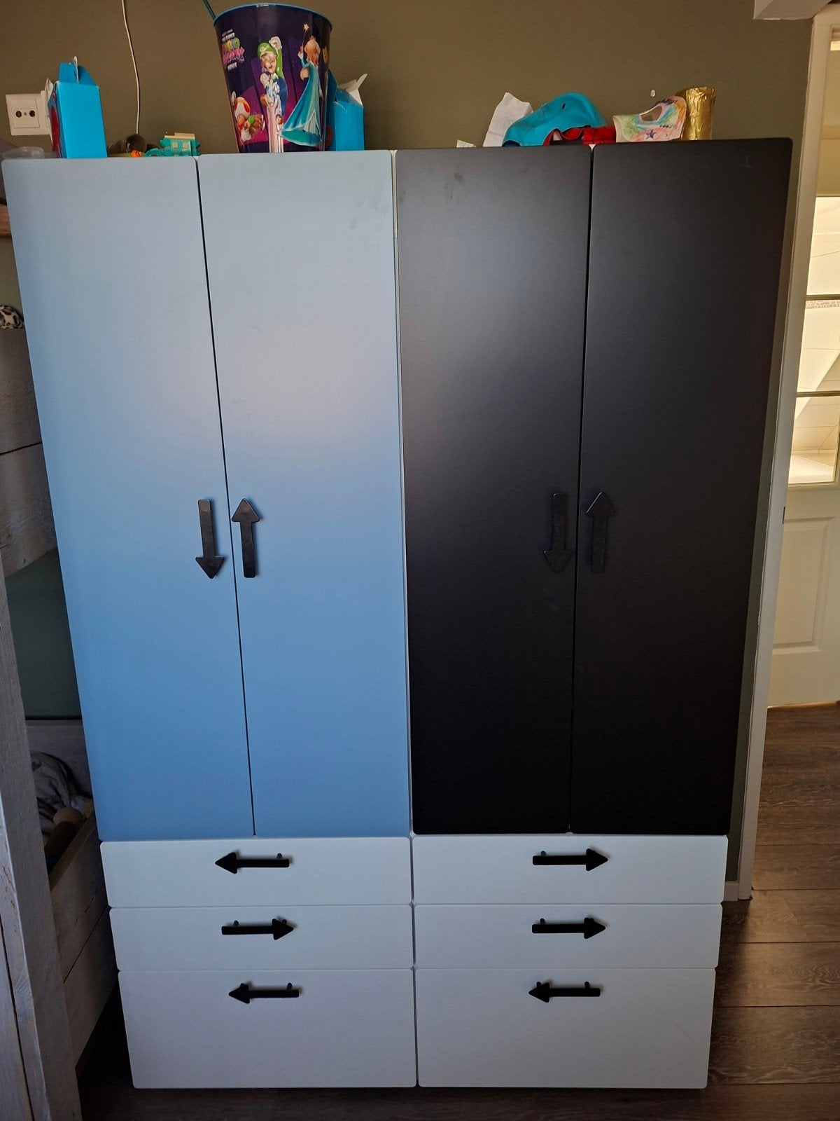 Kledingkast ikea smastad met lades en hangruimte - Blauw/Zwa, Gebruikt, 100 tot 150 cm, 150 tot 200 cm, Modern, Kinderkamer