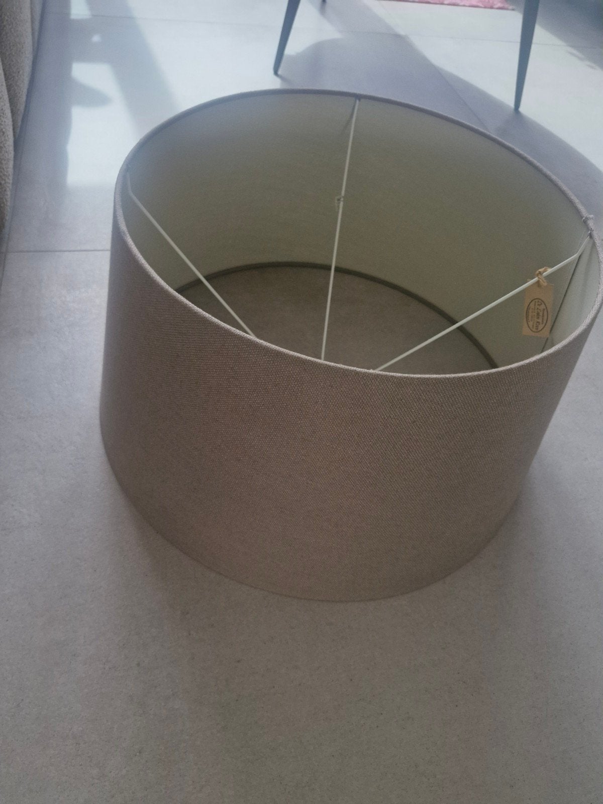 Mooie (nieuwe) lampenkap van Loden Roos, 25 tot 50 cm, Beige, Rond, Ophalen of Verzenden