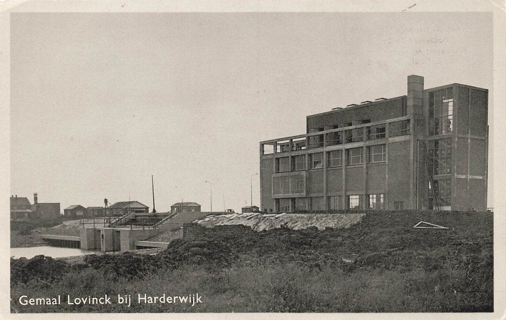 Gemaal Lovinck bij Harderwijk, Verzamelen, Ansichtkaarten | Nederland, Ophalen of Verzenden, 1940 tot 1960, Ongelopen, Gelderland