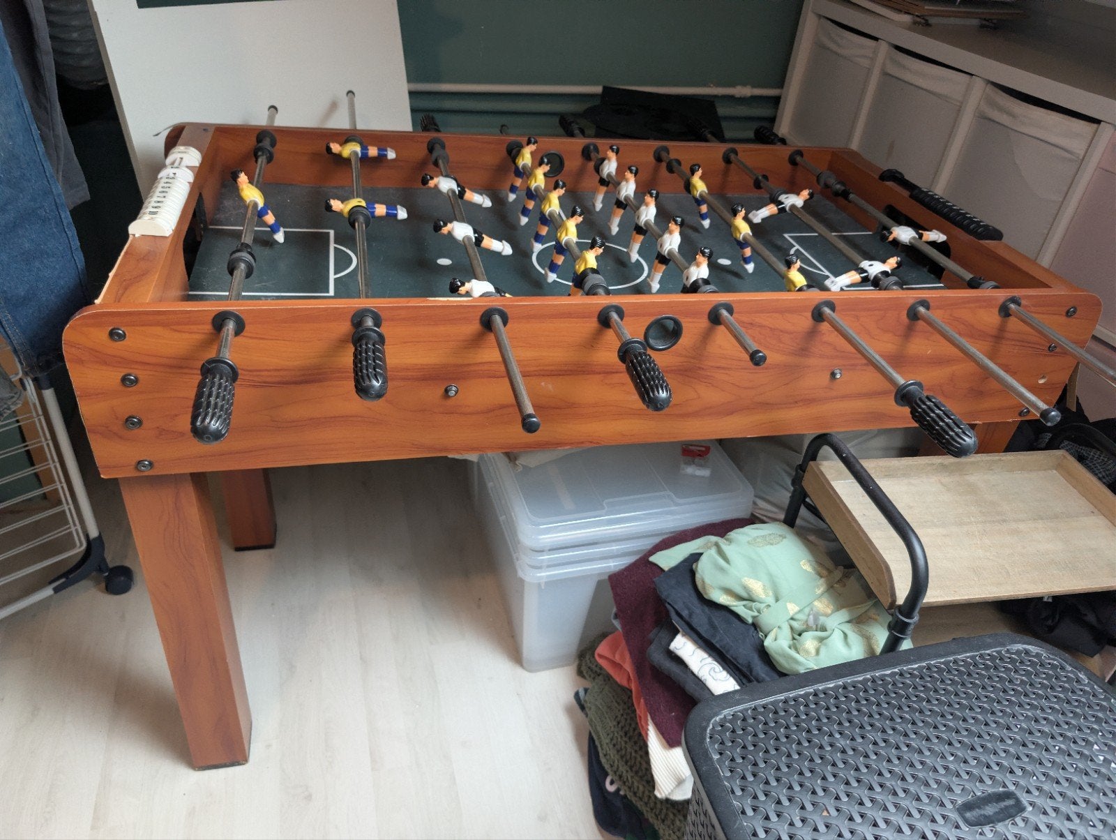Tafelvoetbaltafel, Ophalen, Gebruikt