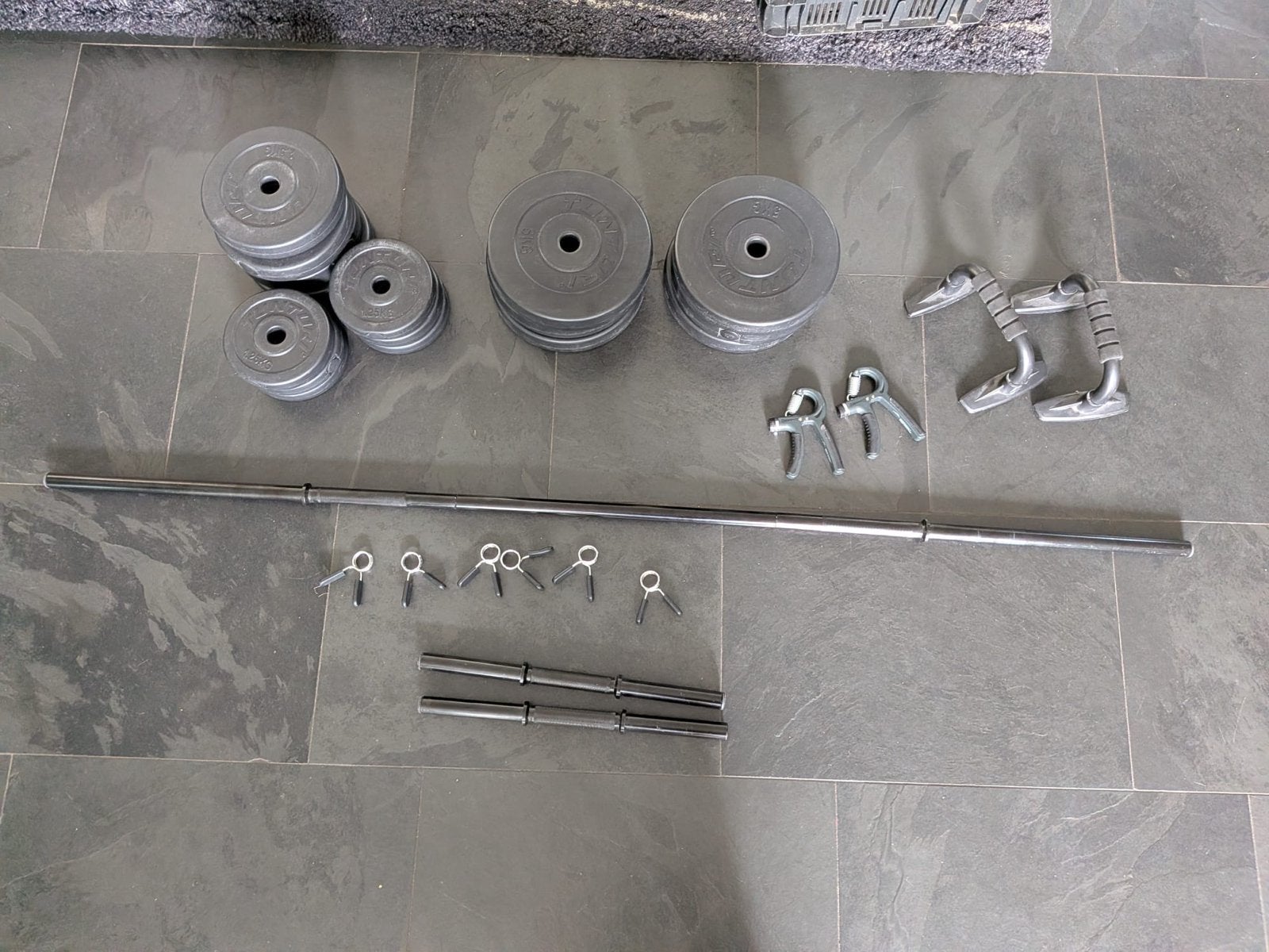 Complete Fitness Set: Halters, Gewichten, Push-up Steunen, Ophalen, Gebruikt, Armen, Dumbbell
