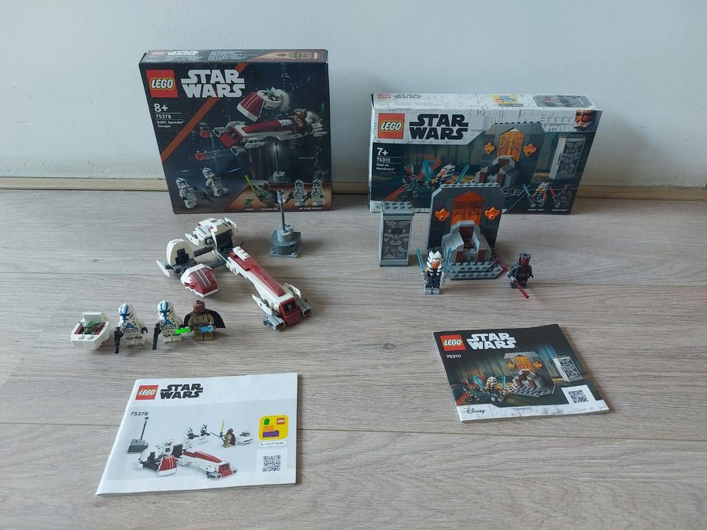 Lego star wars dual on mandalore 75310 + BARC speeder escape, Ophalen of Verzenden, Zo goed als nieuw