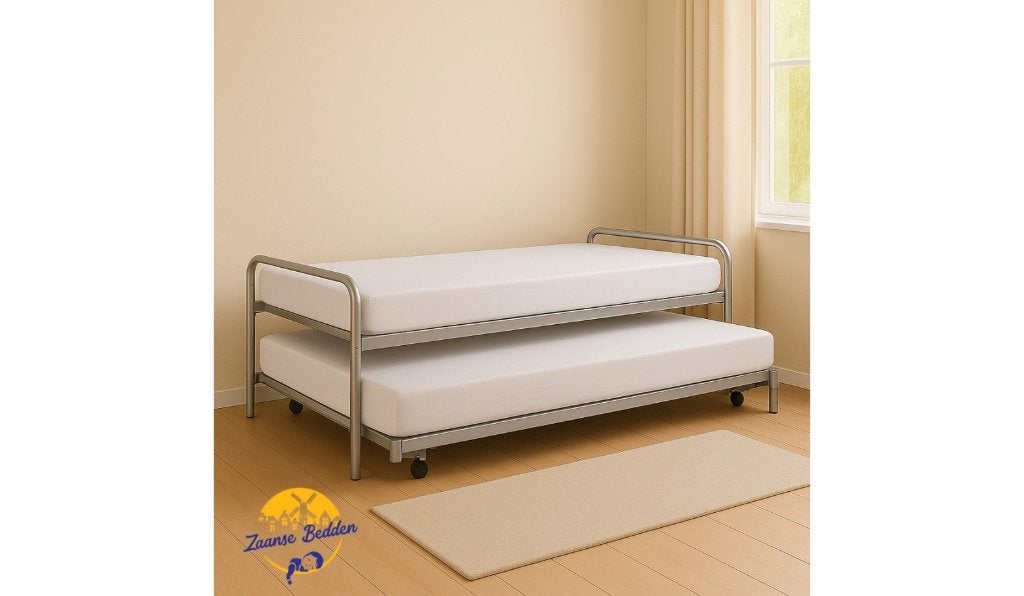 Eenpersoonsbed met onderschuifbed,zonder matras, Ophalen, Gebruikt, 90 cm, Eenpersoons