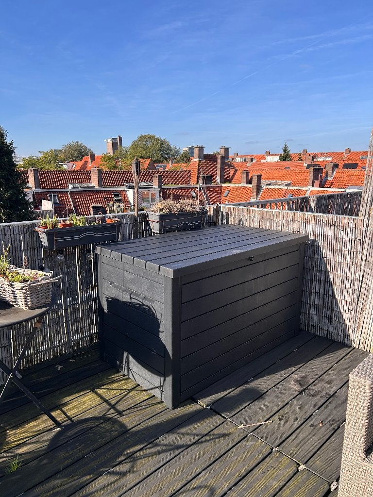 Keter Ontario Opbergbox - 870L - 147x83x86cm - Grafiet, Tuin en Terras, Ophalen, Zo goed als nieuw, Kunststof, Overige typen