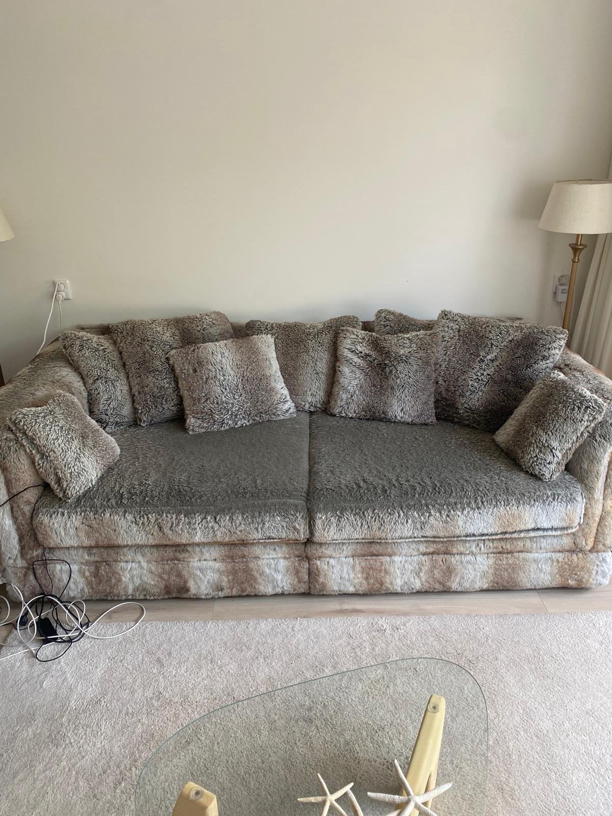 Lounge Bankstel Rofra (2.40m) en Love Seat (1.10m), Ophalen, Gebruikt, 75 tot 100 cm, Rechte bank