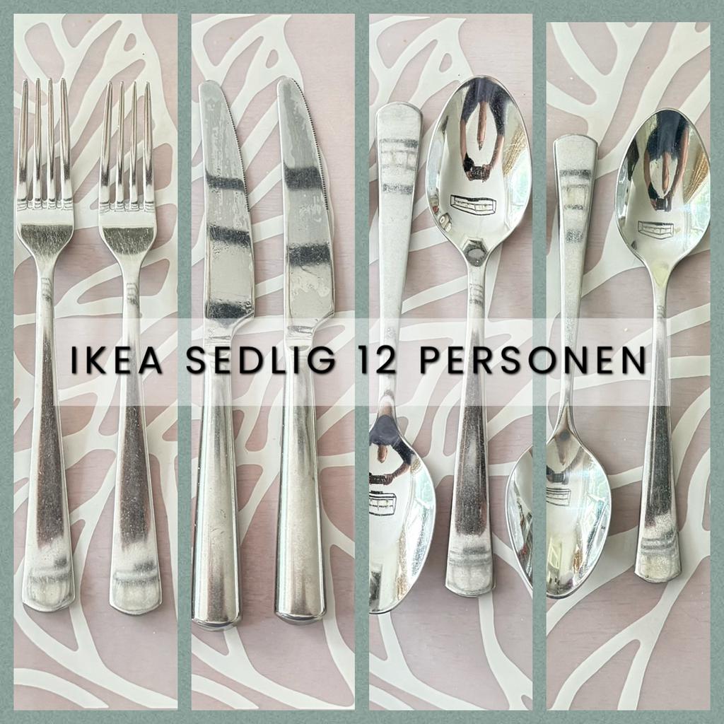 Ikea Sedlig bestek 12 personen RVS Ehlen Johanson 201.553.12, Huis en Inrichting, Gebruikt, Ophalen of Verzenden, Rvs of Chroom