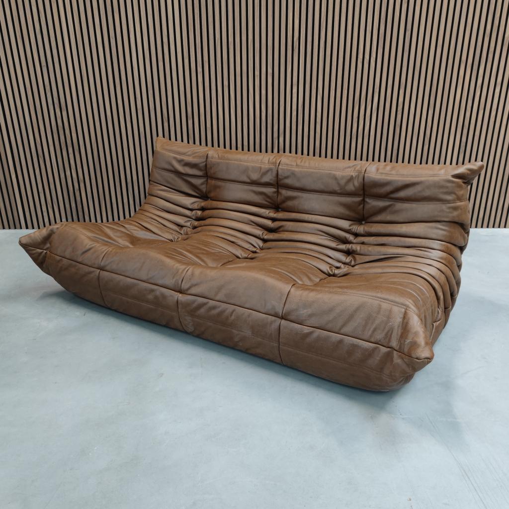 Ligne Roset Togo Large Settee 3-zits | Chocolate Natural, Ophalen of Verzenden
