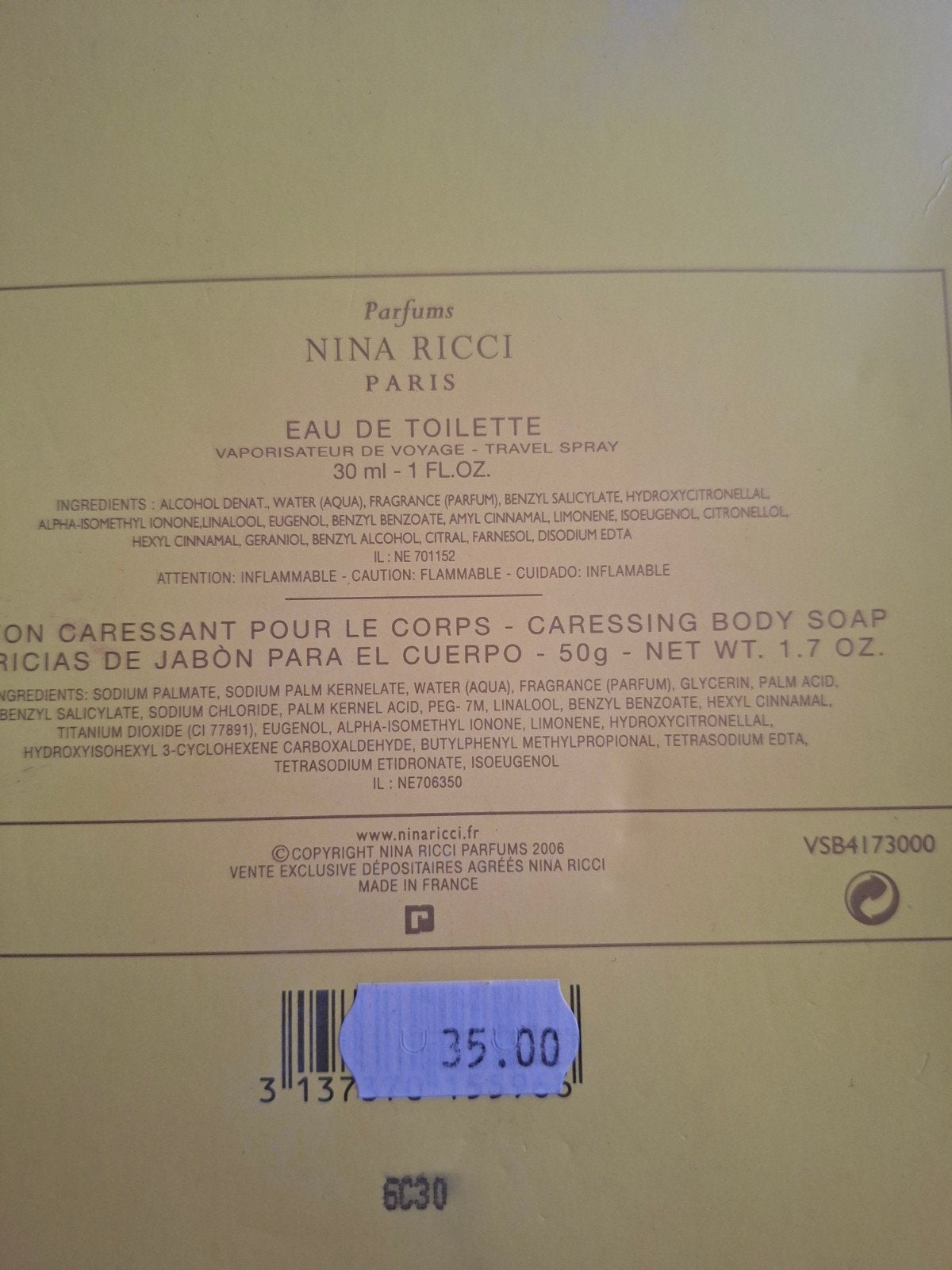 Nina Ricci L'Air du Temps Eau de Toilette & Zeep Set, Ophalen of Verzenden, Nieuw