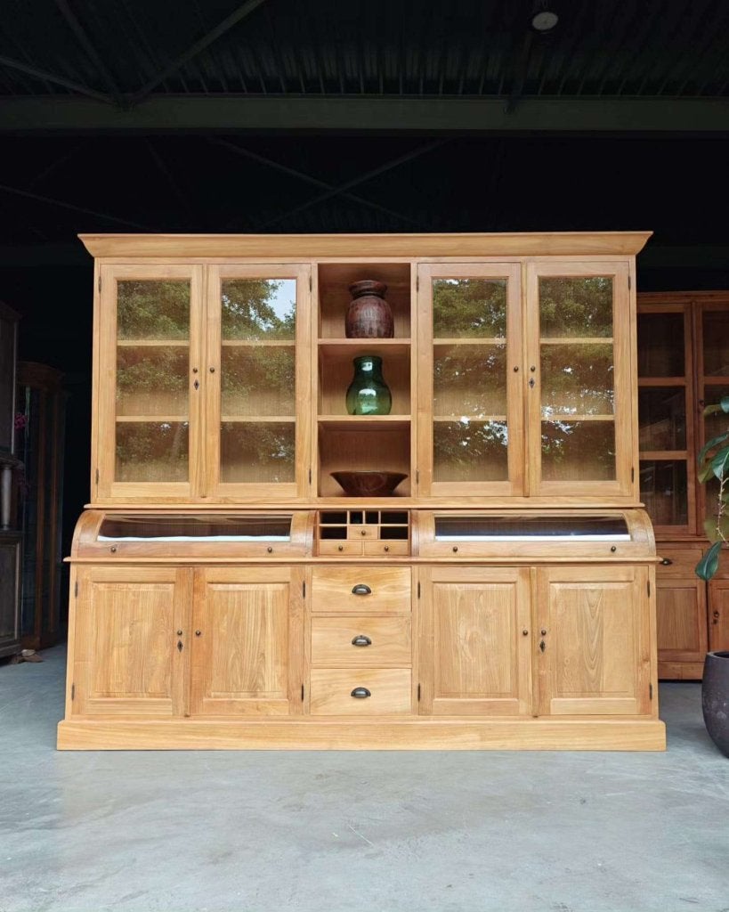 Grote teakhouten buffetkast | Grutterskast  #7876, Huis en Inrichting, Kasten | Buffetkasten, Gebruikt, Met deur(en), -, 200 cm of meer