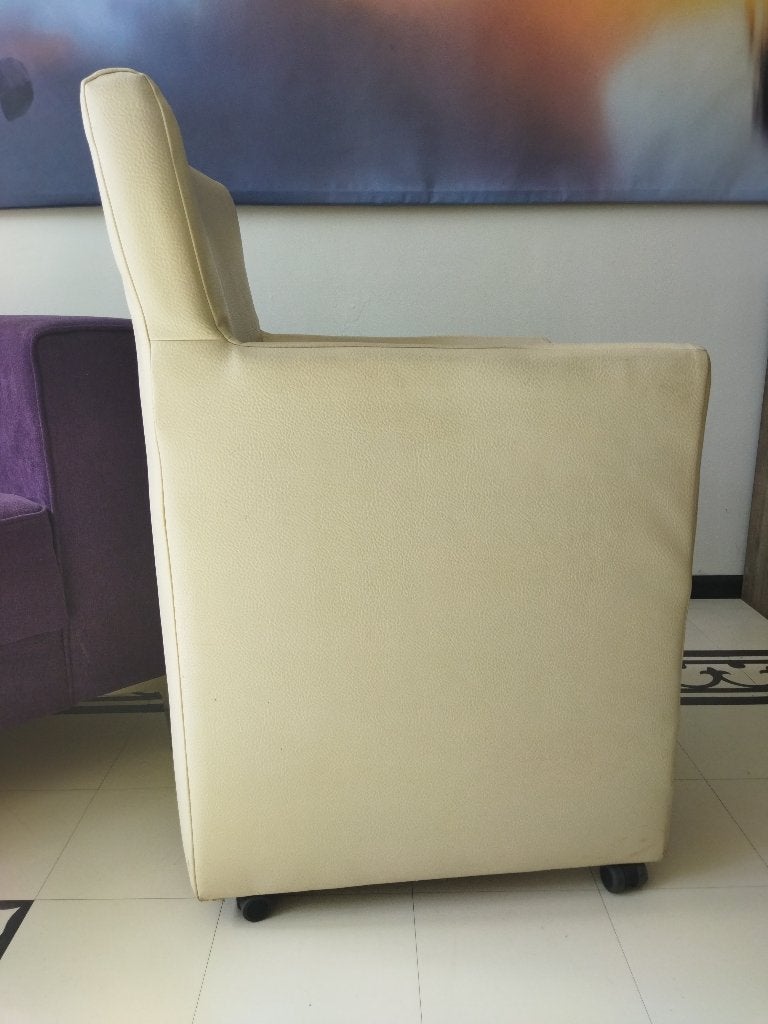 eetkamer stoelen met wieltjes, Huis en Inrichting, Stoelen, Ophalen, Gebruikt, Overige kleuren, Leer