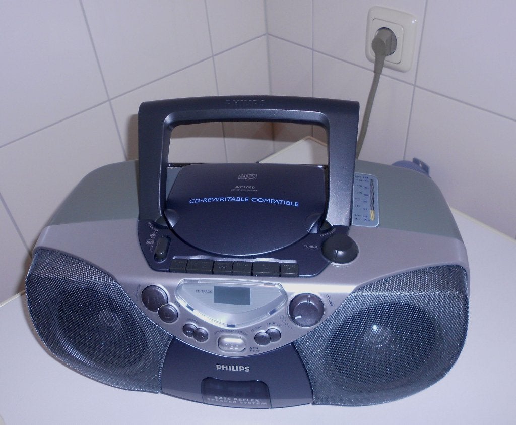 Philips vintage portable radio met bas reflex speakersysteem, Ophalen of Verzenden, Gebruikt, Transistorradio, Met cd-speler