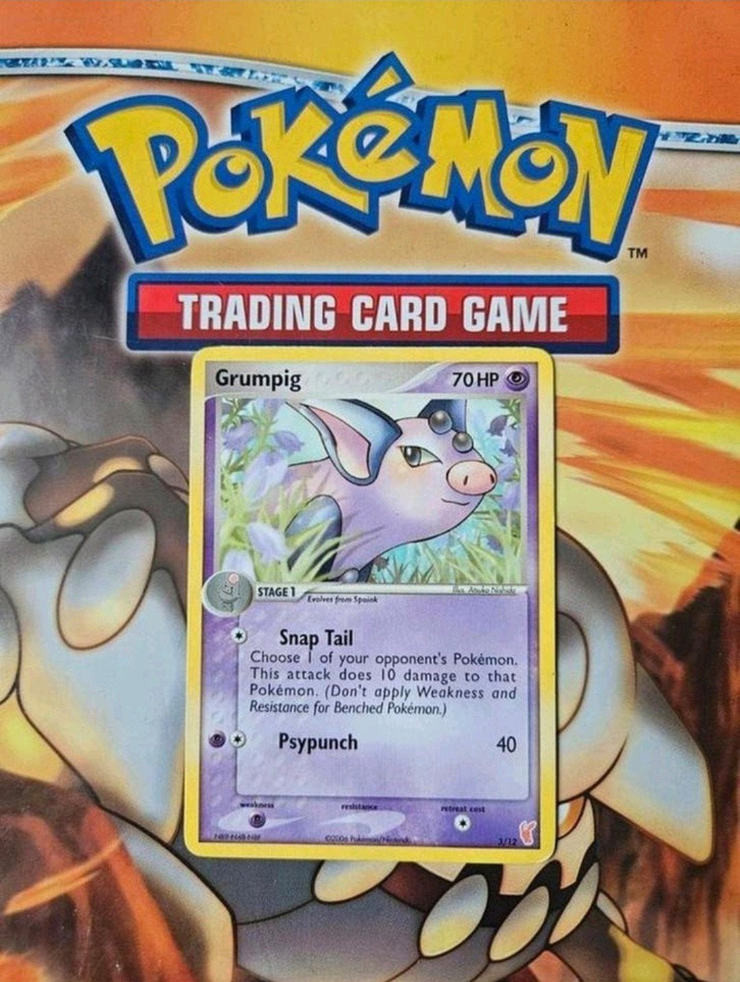 Grumpig 3/12 Ex trainer kit plusle, Ophalen of Verzenden, Gebruikt, Losse kaart