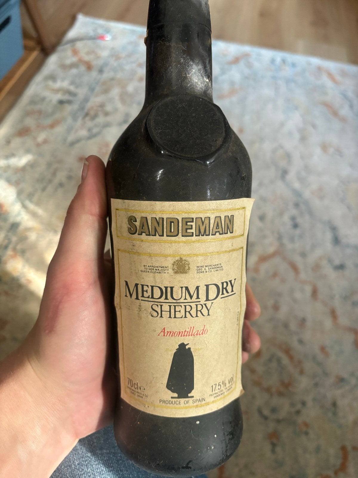 Sandeman Medium Dry Amontillado Sherry - Speciale Editie 199, Ophalen of Verzenden, Gebruikt, Spanje, Overige typen