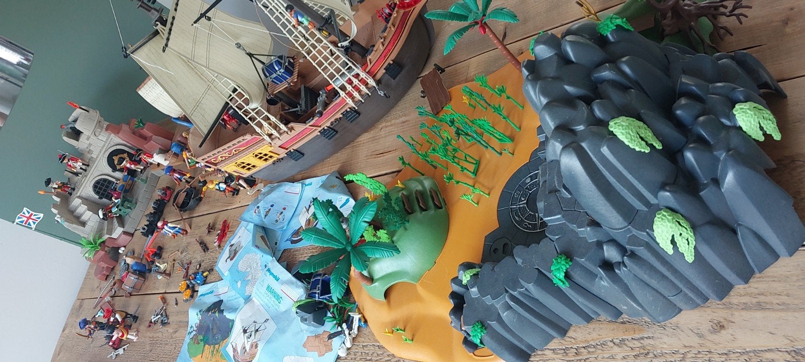 Grote Playmobil Piratenset: Schip, Eiland & Fort, Ophalen of Verzenden, Gebruikt, Complete set