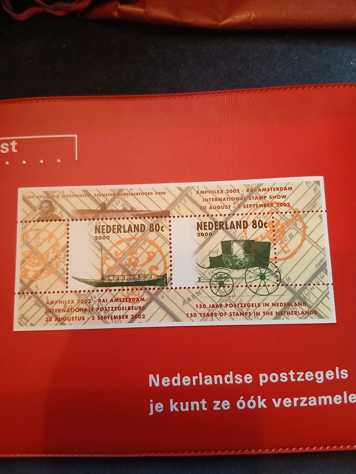 Nederlandse postzegels Amphilex 2002 - 150 jaar postzegels, Ophalen of Verzenden, Na 1940, Gestempeld