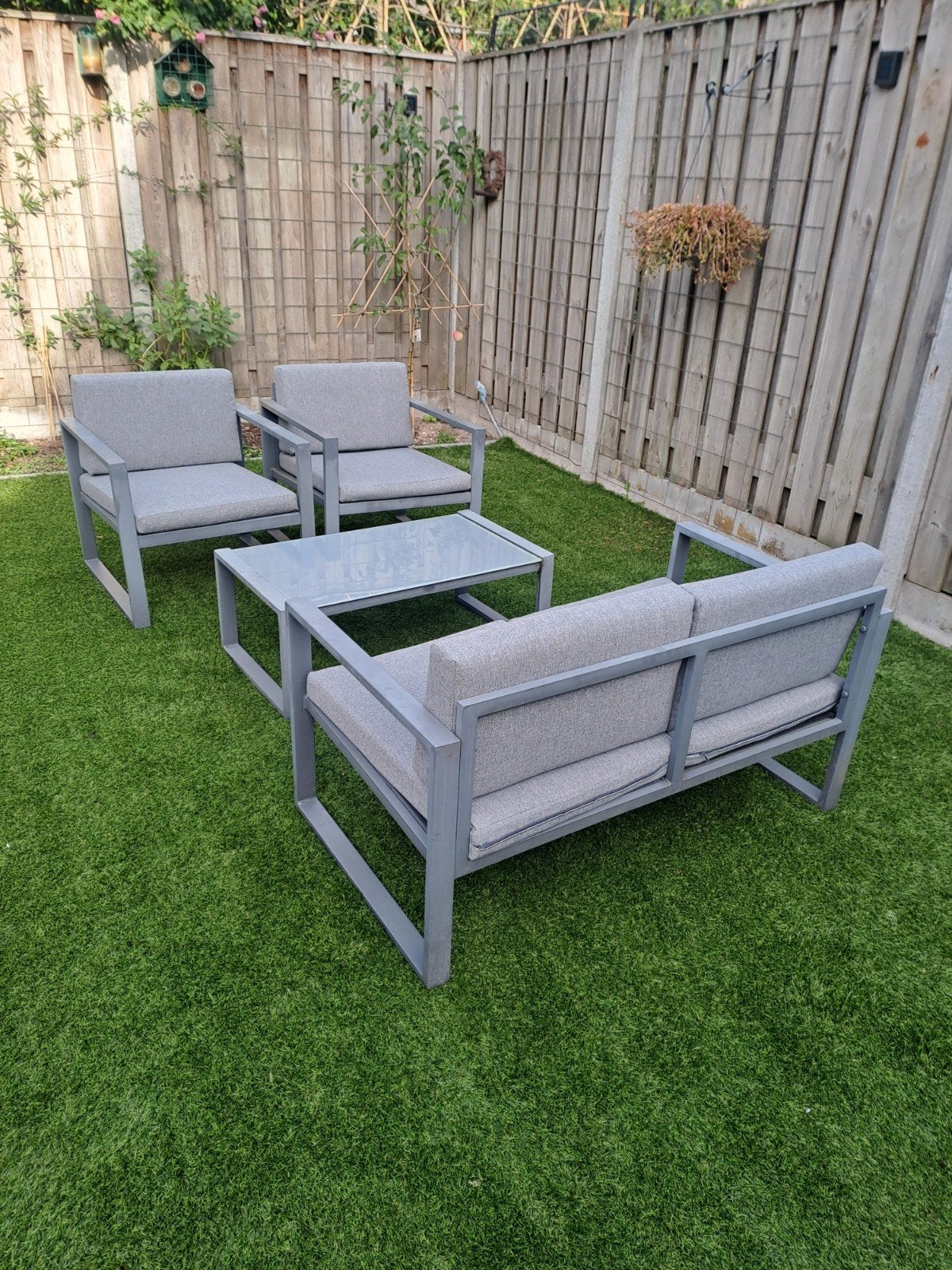 loungeset 4 delig als nieuw, Tuin en Terras, Tuinsets en Loungesets, Ophalen, Zo goed als nieuw, Bank