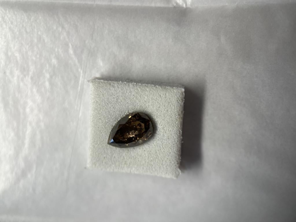 1,38 ct pear brilliant in top qualiteit (68), Sieraden, Tassen en Uiterlijk, Edelstenen, Ophalen of Verzenden, Zo goed als nieuw