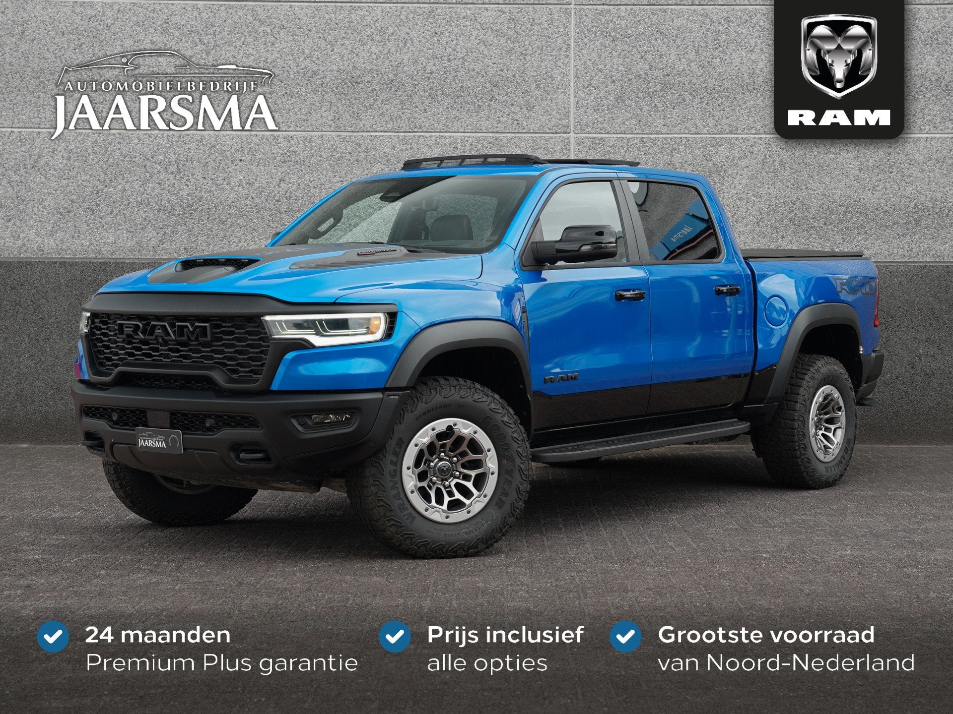 Dodge Ram 1500 RHO 549pk Hurricane High Output CrewCab BPM-v, Auto's, Dodge, Automaat, Zwart, Blauw, 24 maanden