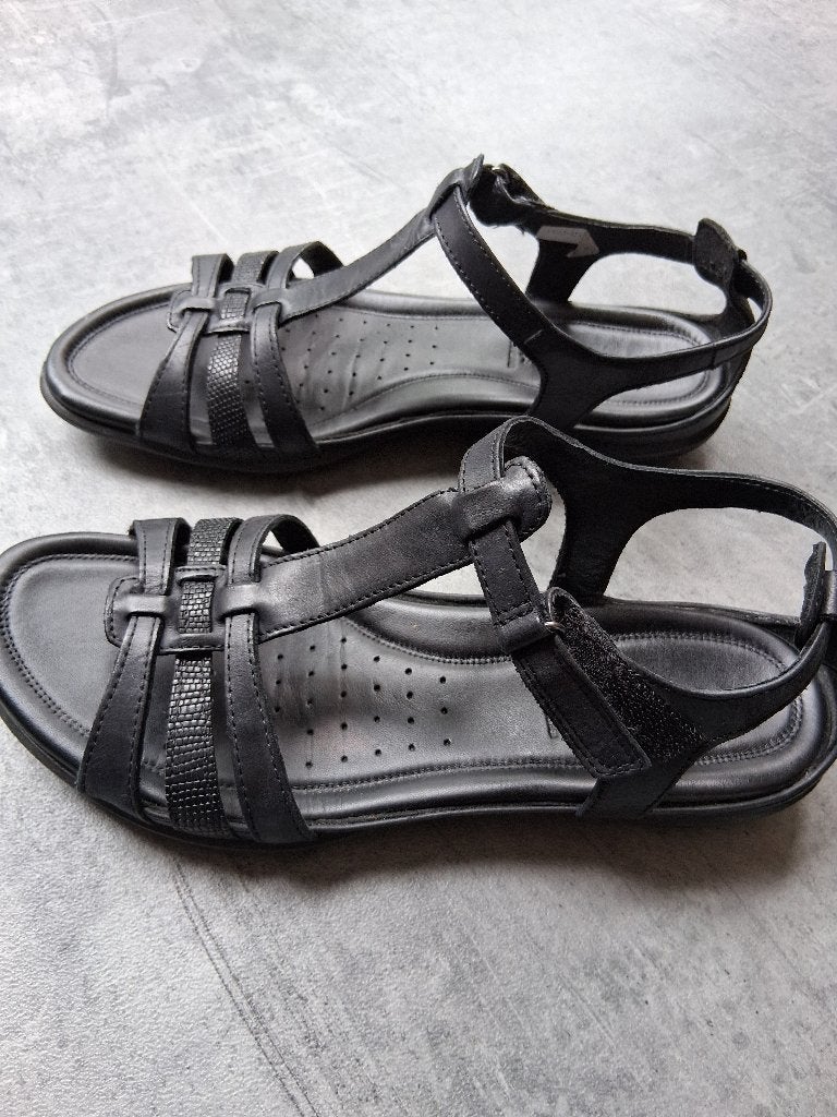 Modieuze luxe comfortabele ecco sandalen dames mt 42, Ecco, Zwart, Zo goed als nieuw, Sandalen of Muiltjes
