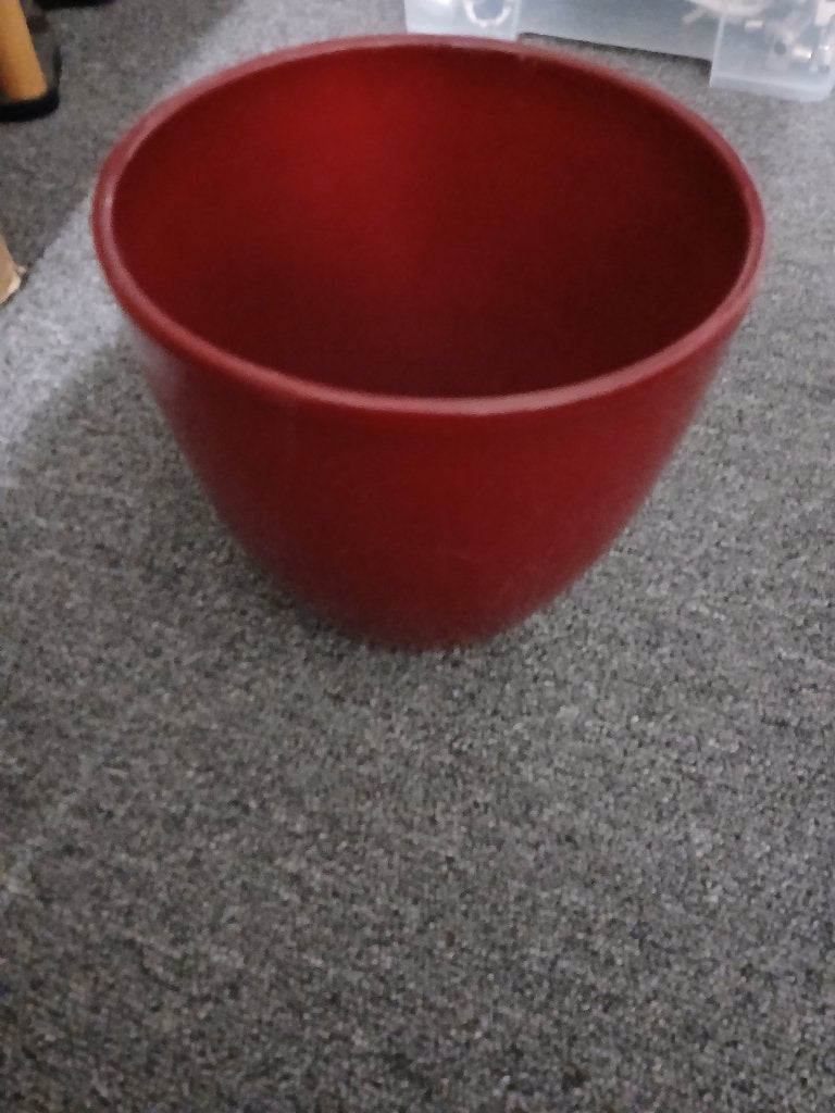 bordeaux rood bloempot, Tuin en Terras, Ophalen, Gebruikt, Rond, Aardewerk