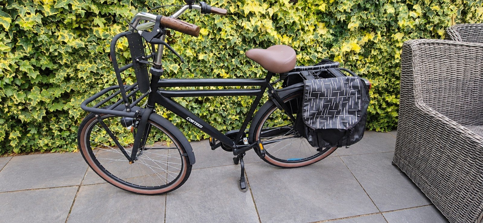 Cortego transportfiets met dubbele fietstassen, Overige merken, Terugtraprem, Ophalen of Verzenden, 53 tot 56 cm