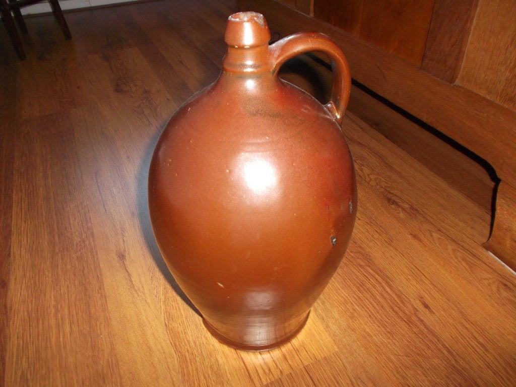 aardewerk kruik brocante Franse gres kruik geglazuurd, Ophalen