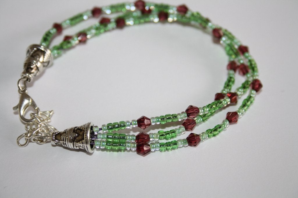 Handgemaakte Laagjes Armband Groen, Mint & Roodbruin, Overige materialen, Nieuw, Groen, Met bedels of kralen