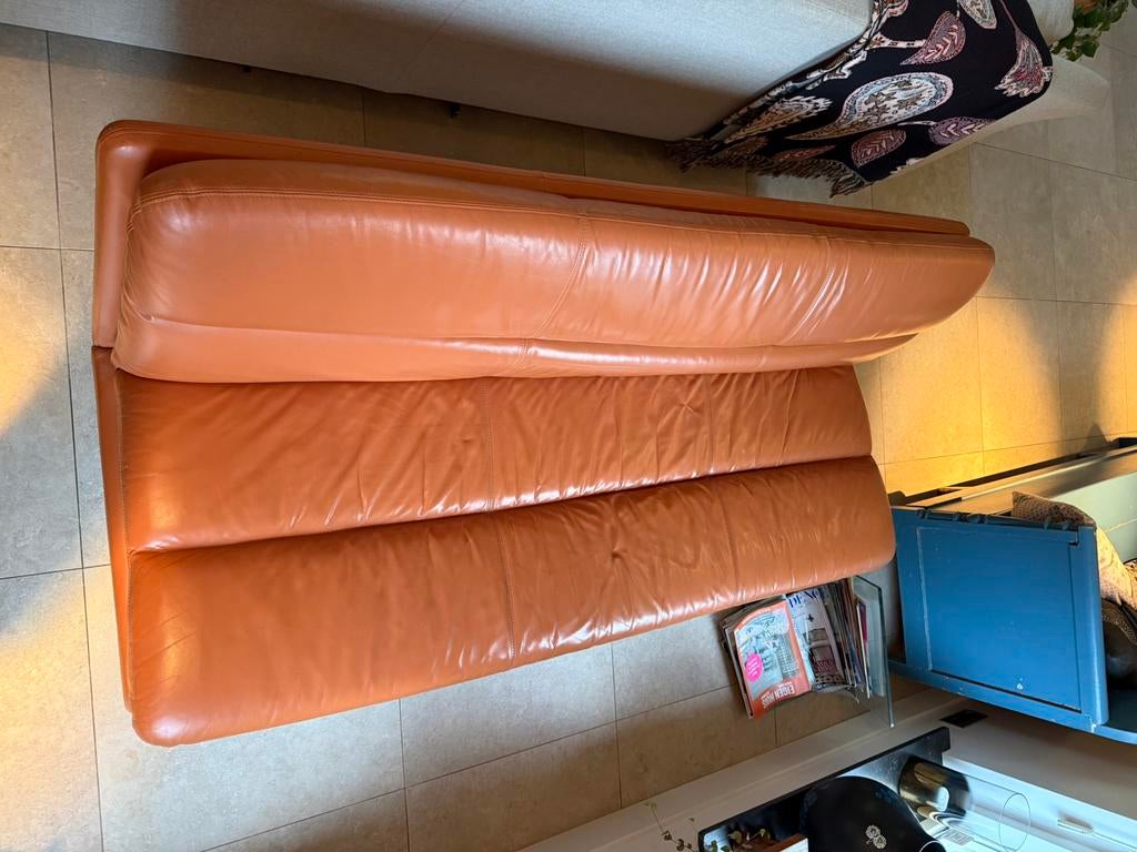 Artifort kho liang c683 bank leer, Ophalen, Gebruikt, Minder dan 75 cm, 150 tot 200 cm