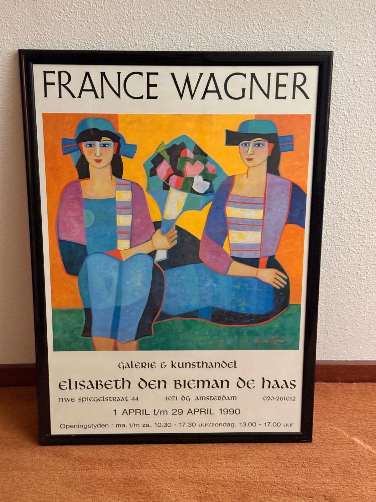 France Wagner tentoonstellingsposter Elisabeth den Bieman, Ophalen, Figuren, Papier/karton, Ingelijst
