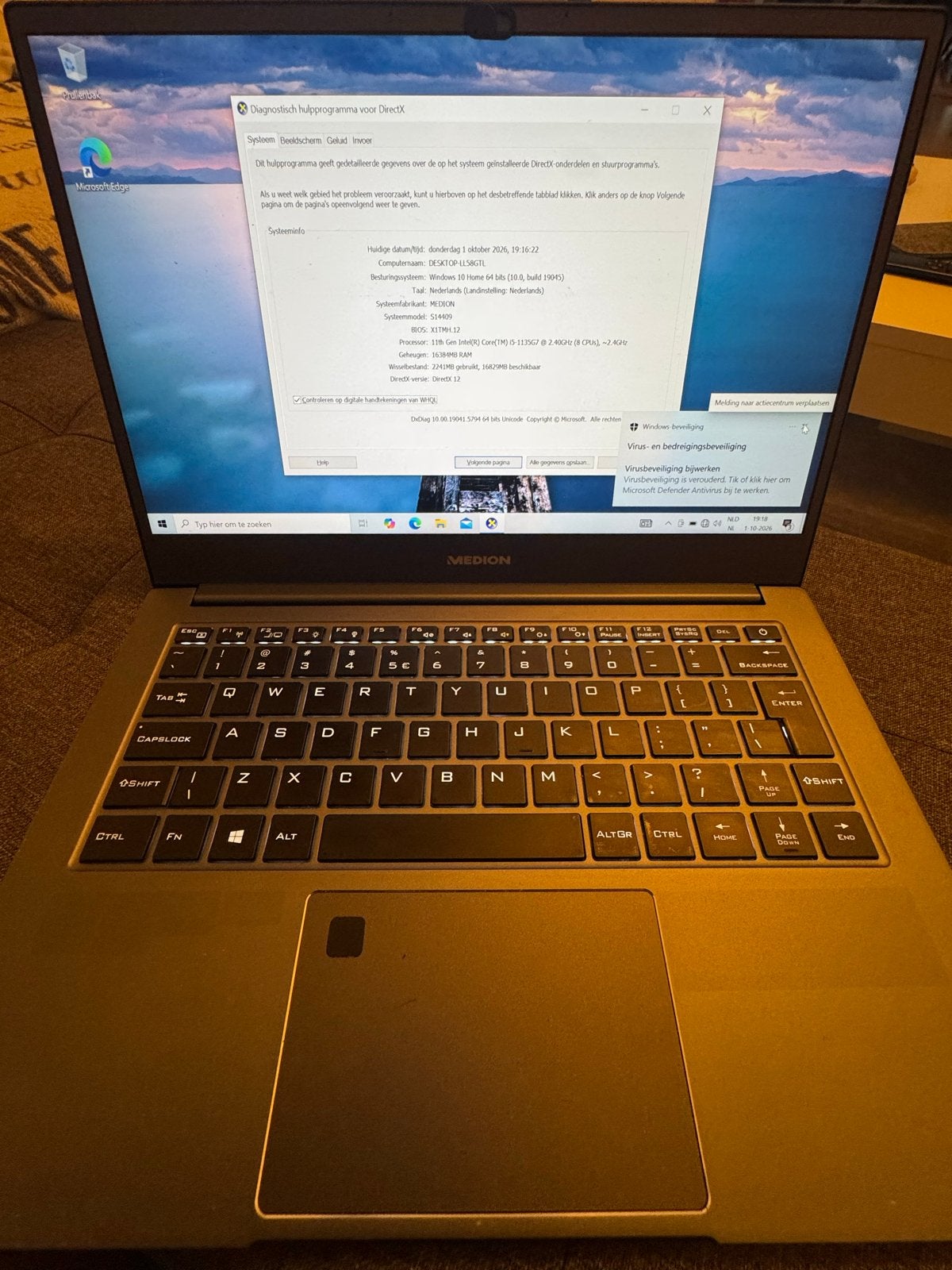Medion X1T Notebook PC - Intel i5, 16GB RAM, 14 inch, Gebruikt, 2 tot 3 Ghz, Qwerty, 14 inch