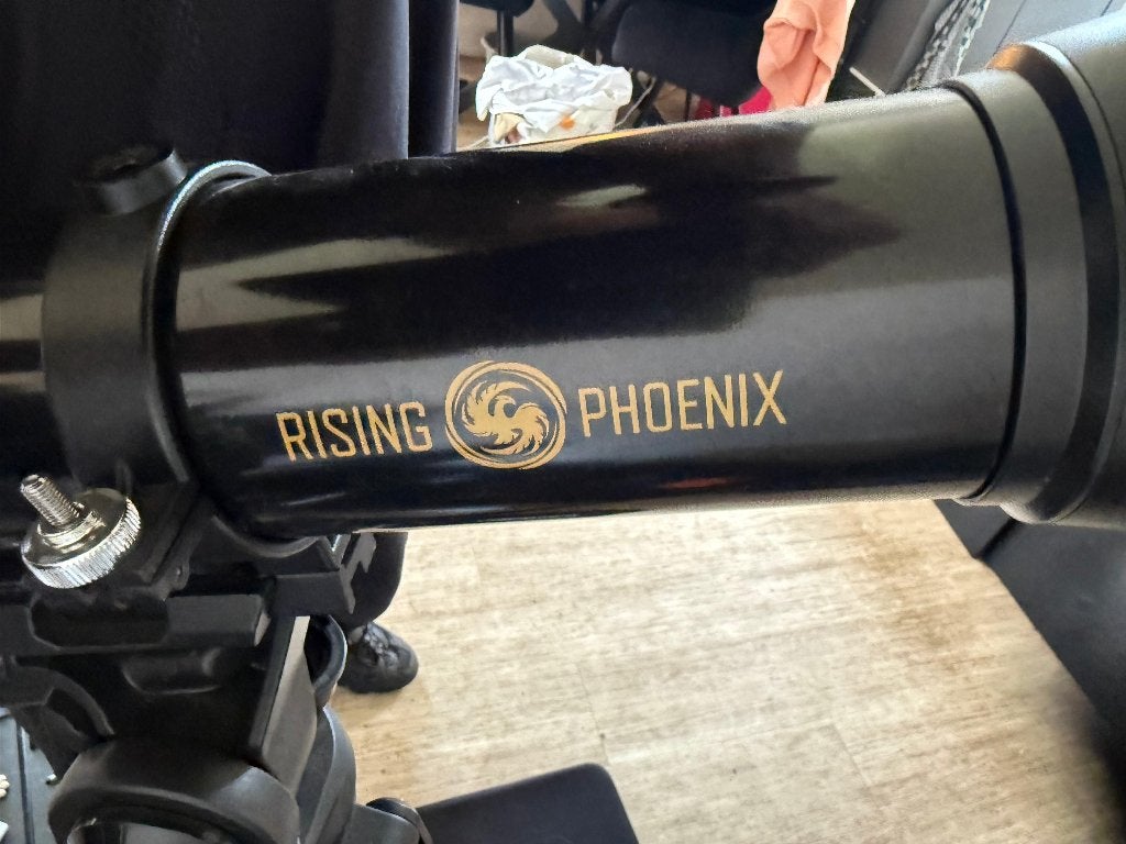 sterrekijker  Rising Phoenix telescoop compleet – 80 mm, Met statief, Zo goed als nieuw, Minder dan 80 mm, Spiegeltelescoop (reflector)
