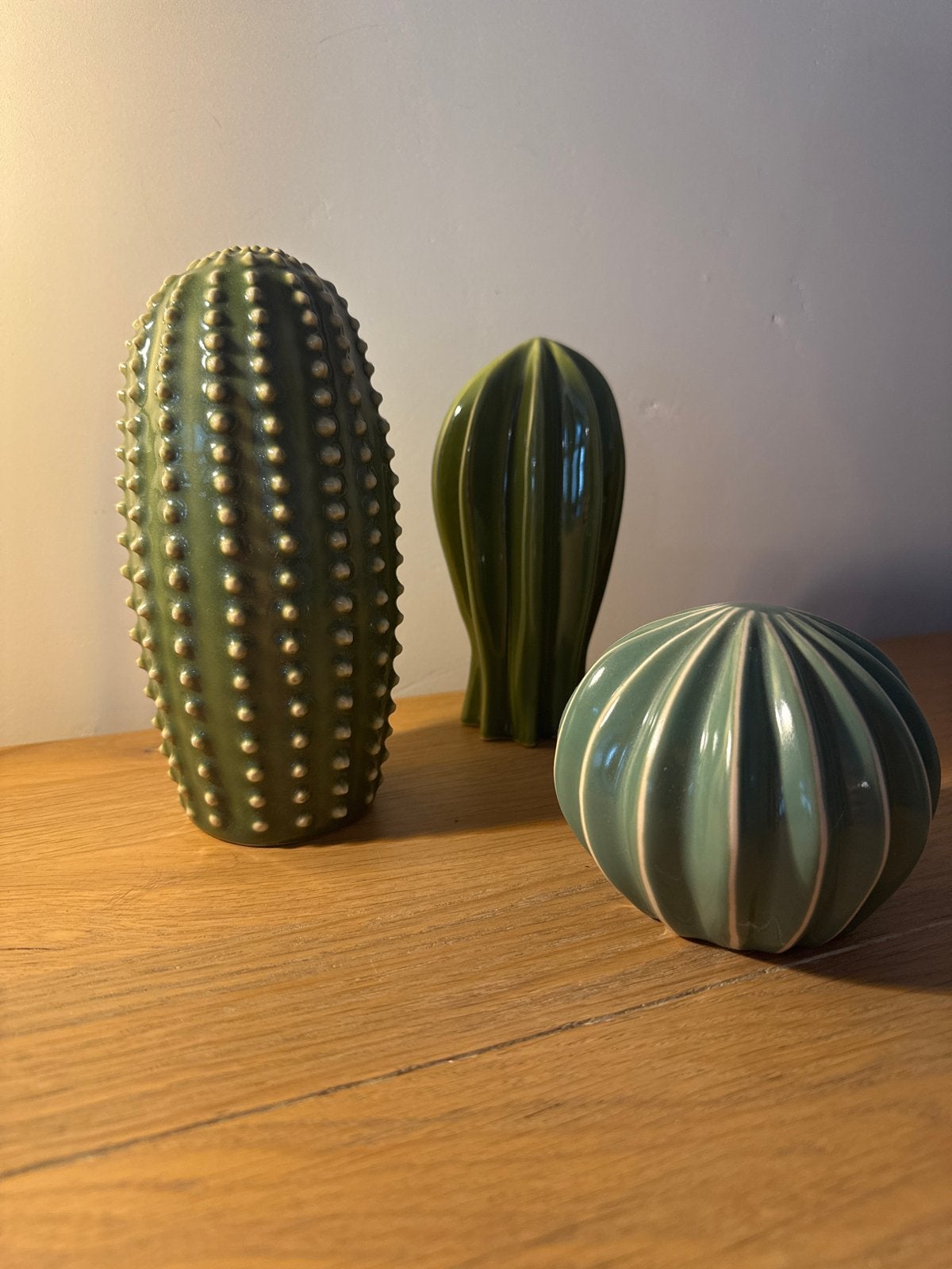 Decoratieve cactussen set van 3 - Keramiek - IKEA, Ophalen, Groen, Zo goed als nieuw, Modern