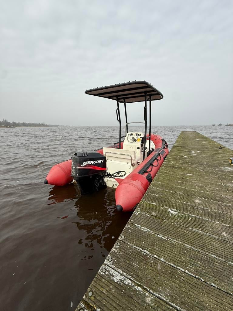 Console rib T-top geïntegreerde tank + trailer, Ophalen, Gebruikt, 70 tot 120 pk, Elektrische start