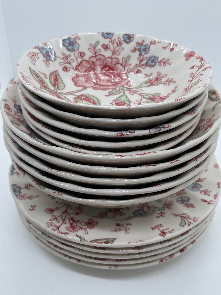 Johnson Bros Rose Chintz 15-delige ontbijtset, Ophalen, Gebruikt, Overige merken, Landelijk/Boerenbont