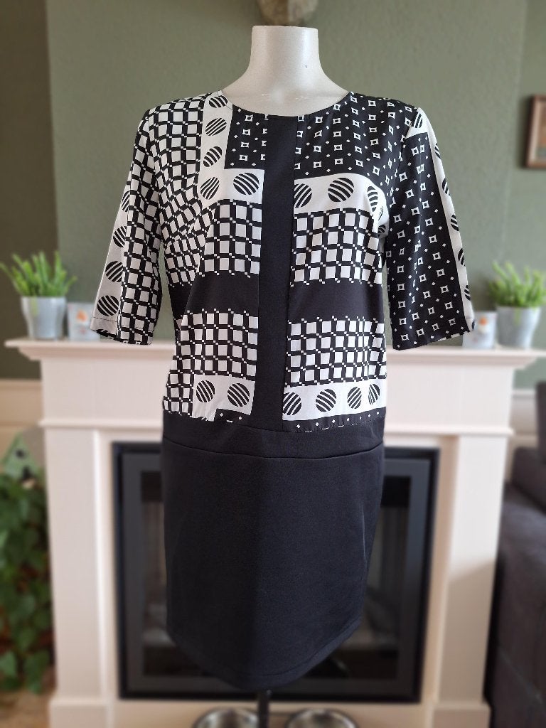 Sandro Ferrone M 40 38 jurk zwart wit nieuw, Kleding | Dames, Maat 38/40 (M), Verzenden, Zwart, Sandro Ferrone