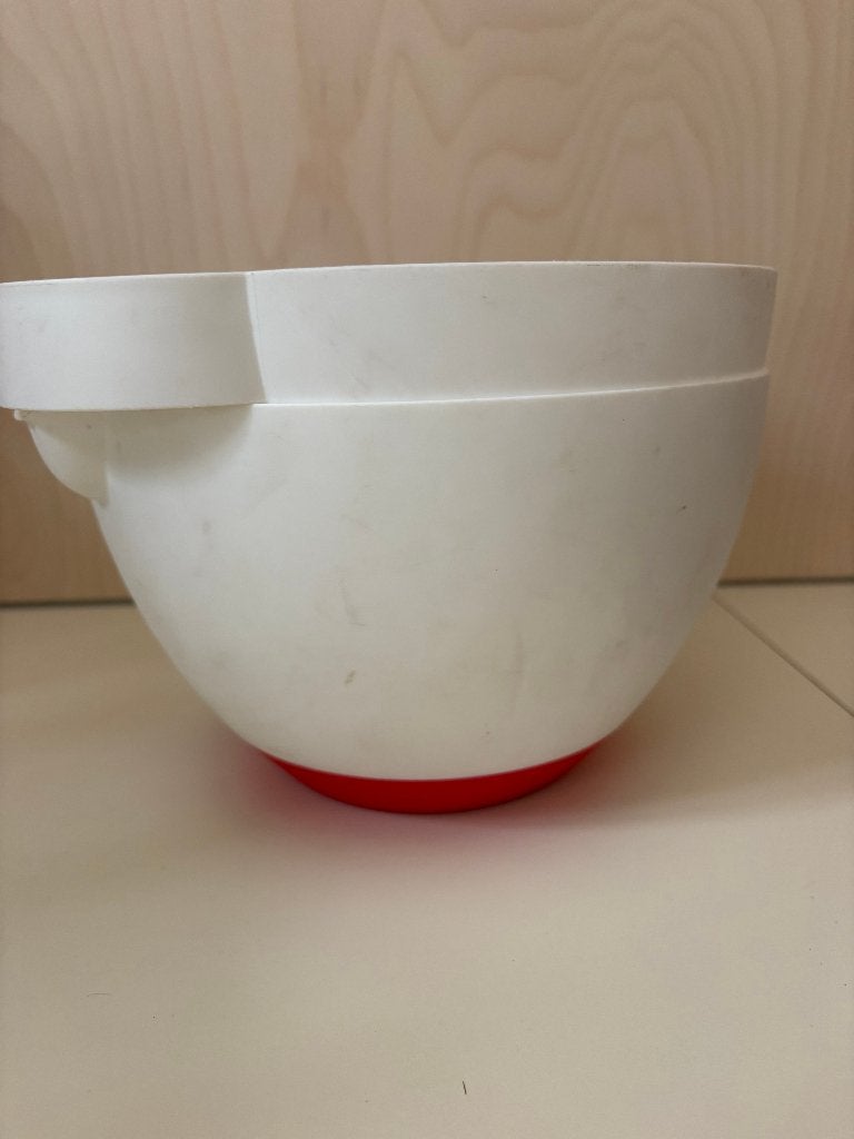 Vergiet met slabak, stapelbaar, wit / rood, 23 cm, kunststof, Ophalen, Kunststof, Wit, Overige merken