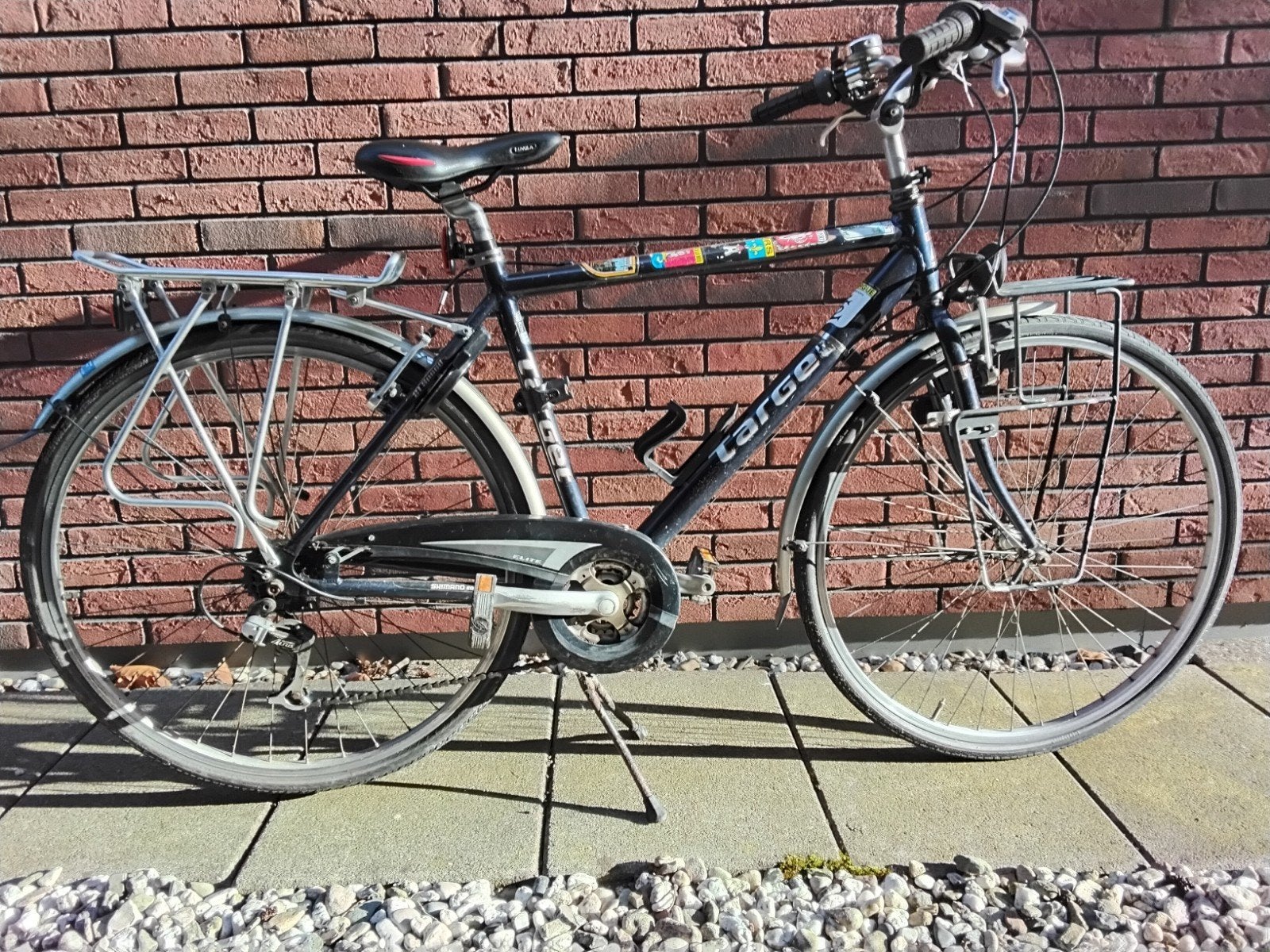 Target herenfiets met versnellingen en bagagedragers, Gebruikt, Velgrem, Versnellingen, 53 tot 57 cm
