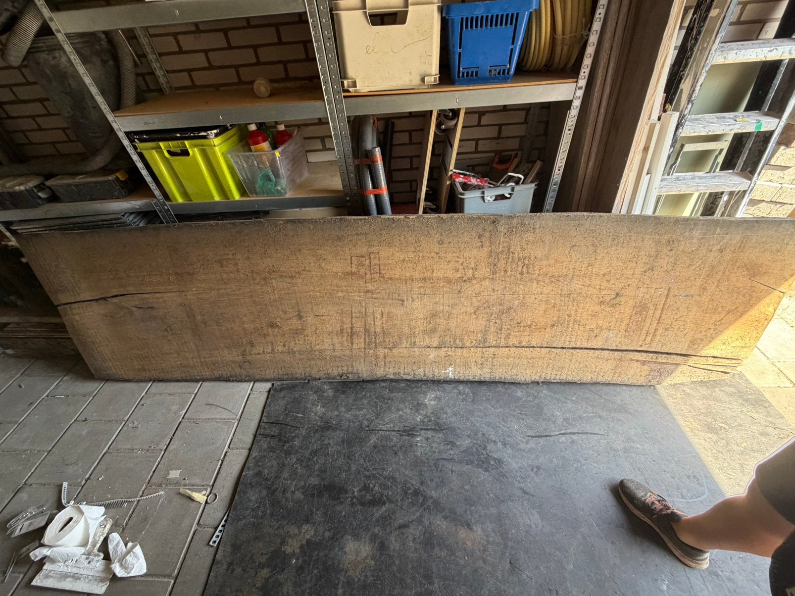 Eiken zwart ruwe delen, Tuin en Terras, Terrasdelen en Vlonders, Ophalen, Nieuw, Hout