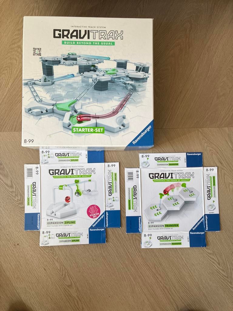 GraviTrax Starter-Set met uitbreidingen Zipline & Transfer, Ophalen of Verzenden, Zo goed als nieuw, Jongen of Meisje
