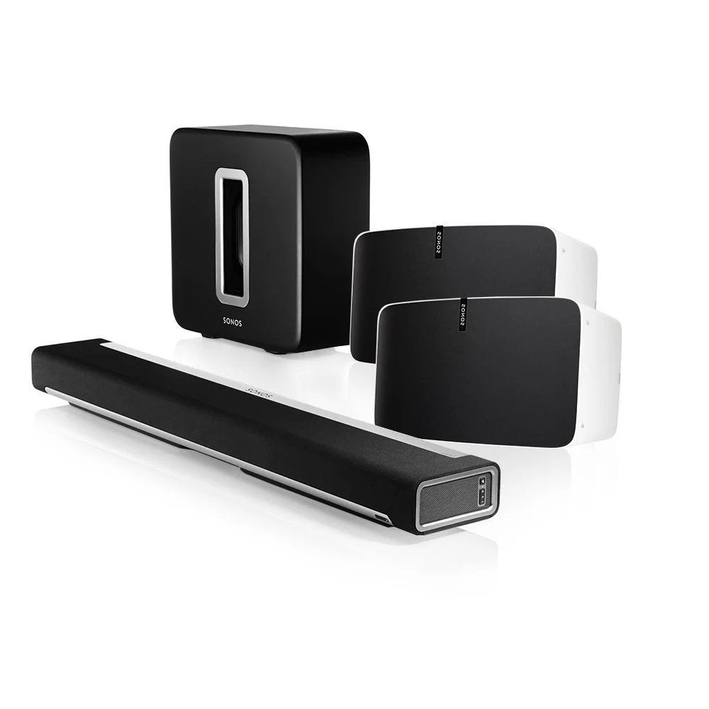 Complete Sonos set: 2x Play:5, Sub en Playbar met beugel